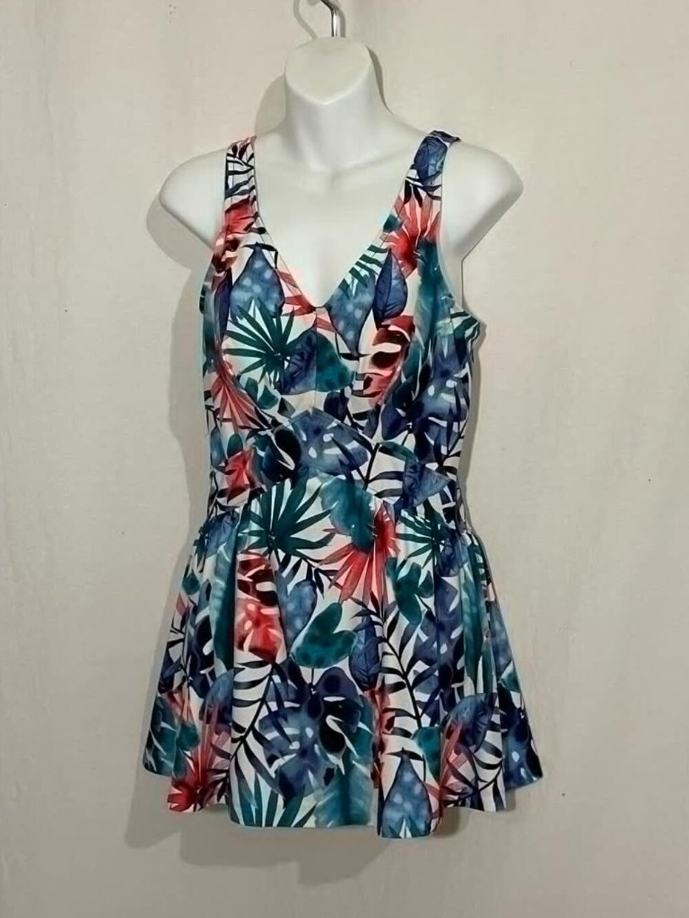 Azul Floral One Piece Skirt Bathing Suit